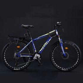Variable Speed Shock Absorption Mountain Bike (Option: Blue-Spoke wheel-26inches24speed)