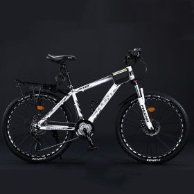 Variable Speed Shock Absorption Mountain Bike (Option: White grey-Spoke wheel-26inches30speed)