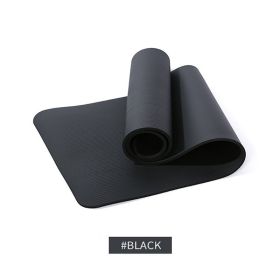 Non-slip NBR Exercise Mat For Yoga Pilates; Home Fitness Accessories (Color: BLACK)