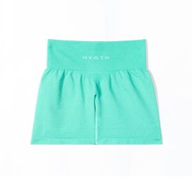 Nvgtn Seamless Pro Shorts Spandex Shorts Woman Fitness Elastic Breathable Hip-lifting Leisure Sports Running (Color: Turquoise, size: M)