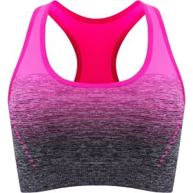 1pc/2pcs/3pcsMedium Support Two Tone Racer Back Sports Bra, Fitness Workout Running Yoga Bra (Color: Rose Red, size: S(4))